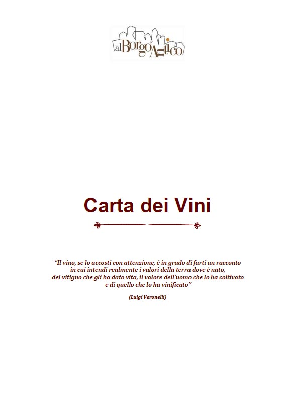 Scarica la Lista dei Vini